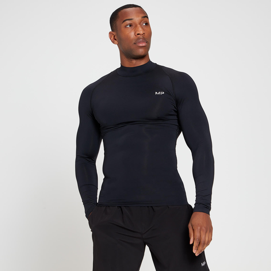 MP Men's Training Base Layer High Neck Long Sleeve Top - Svart - XXL