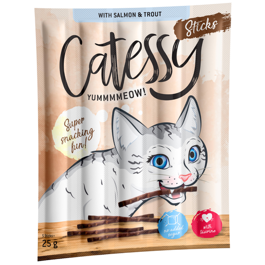 Blandpack: Catessy Sticks 30 x 5 g - Blandpack II: Kalkon, Lax + Kanin, kalkon & jäst