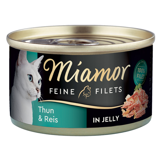Ekonomipack: Miamor Fine Filets 24 x 100 g - Ljus tonfisk & ris i gelé