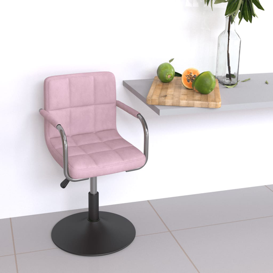 vidaXL Barstol rosa sammet