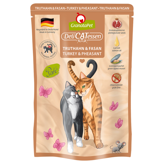 GranataPet DeliCatessen Pouch 12 x 85 g - Kalkon & fasan