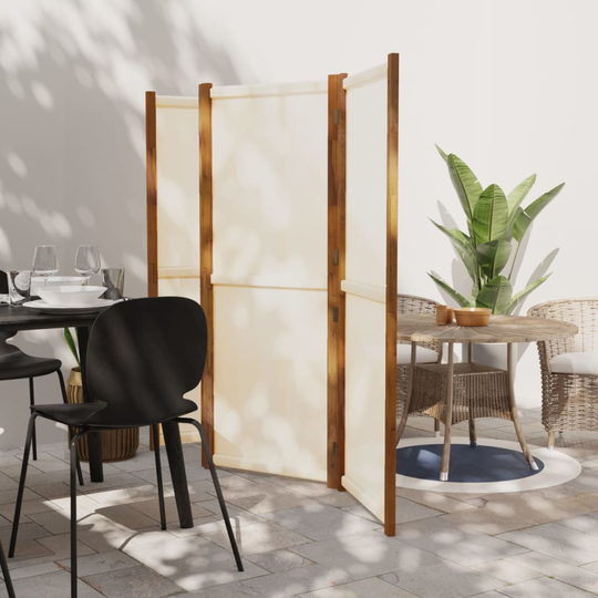 vidaXL Rumsavdelare 4 paneler gräddvit 280x180 cm