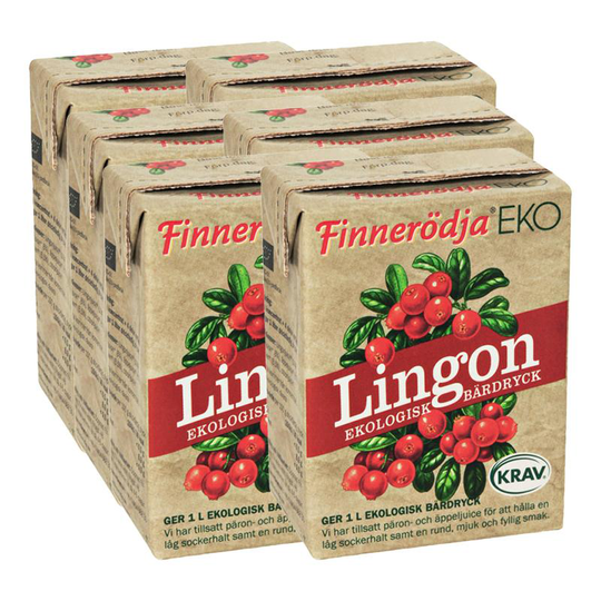 Finnerödja Bärdryck Lingon Eko 6-pack