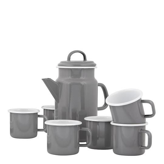 Kockums - Set Tekanna 2 L/Mugg 37 cl 6-pack Grå