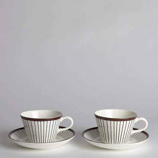 Gustavsberg - SÅLD Spisa Ribb Kaffekoppar med Fat 1 par