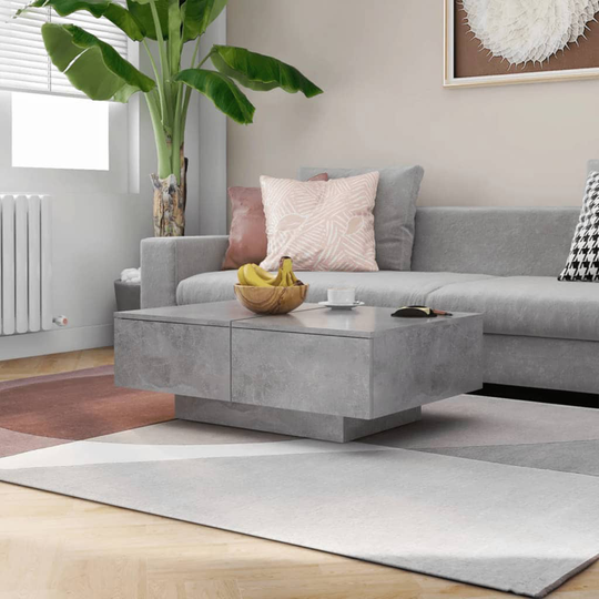 vidaXL Soffbord betongrå 90x60x31 cm spånskiva