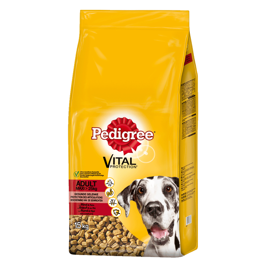 Ekonomipack: 2 påsar Pedigree till sparpris! - Adult Maxi Beef & Rice (2 x 15 kg)