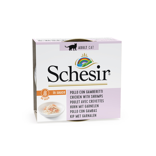 Schesir Natural i sås 6 x 70 g - Kyckling & räkor