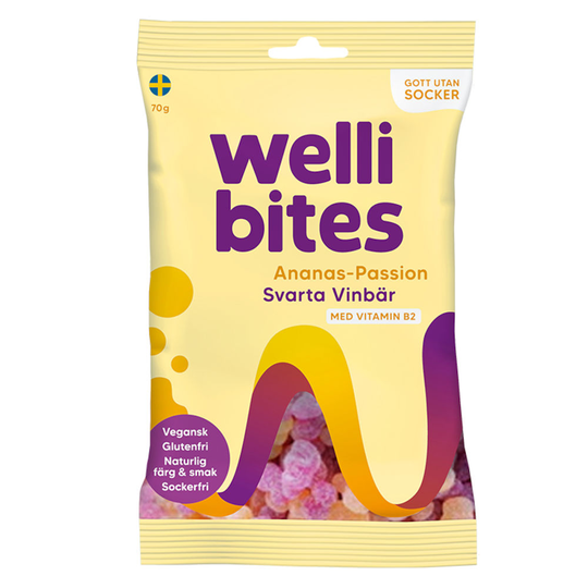 Wellibites Ananas Passion & Svarta Vinbär 70g