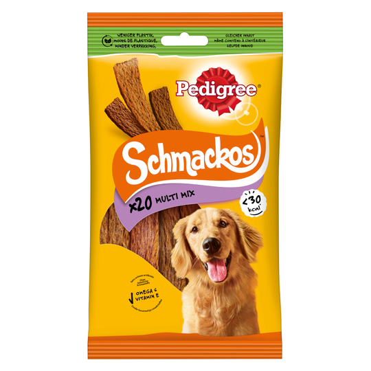 2 + 1 på köpet! 3 x Pedigree hundgodis - Schmackos - 3 sorter (3 x 144 g)