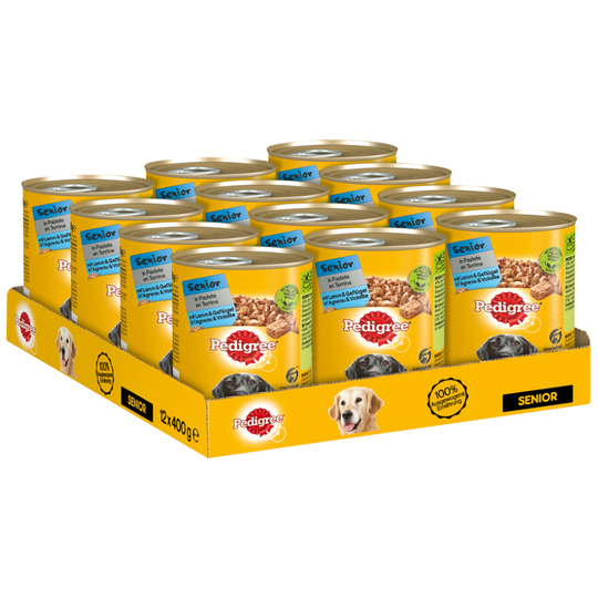 Ekonomipack: Pedigree Senior Classic 24 x 400 g - Lamm & fågel