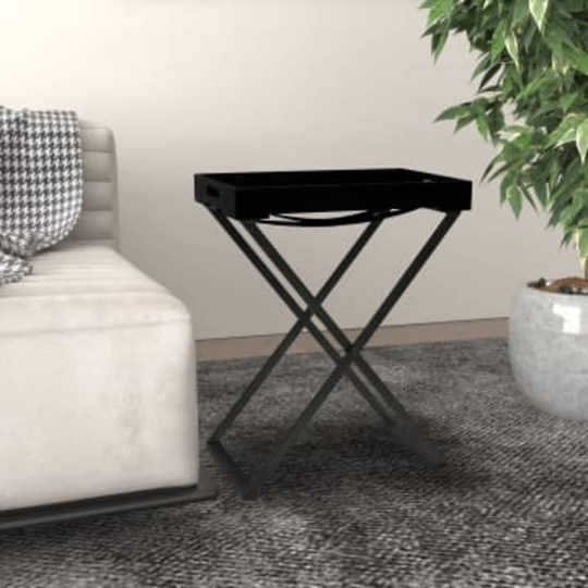 vidaXL Hopfällbart bord svart 48x34x61 cm MDF