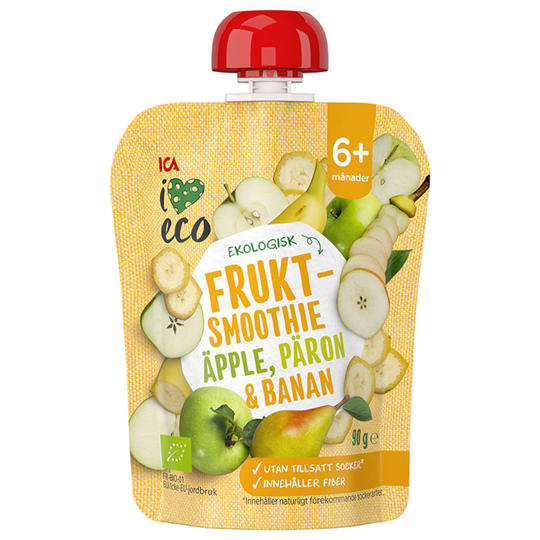 ICA I Love Eco Fruktsmoothie Äpple Päron Banan 90 g