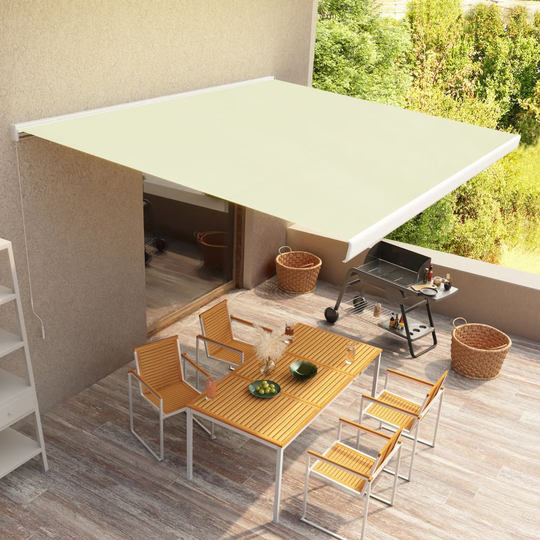 vidaXL Markis manuell 400x300 cm gräddvit