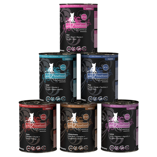Ekonomipack: catz finefood Purrrr 12 x 400/375 g - Mix I (6 sorter)