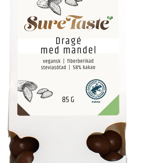 Sure Taste Drage Mörk Choklad Mandel 85 g