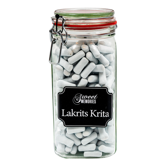Glasburk med Godis Lakritskrita - 1000 gram