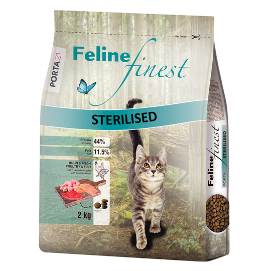 Porta 21 Feline Finest Sterilised Kyckling & fisk - Ekonomipack: 2 x 2 kg