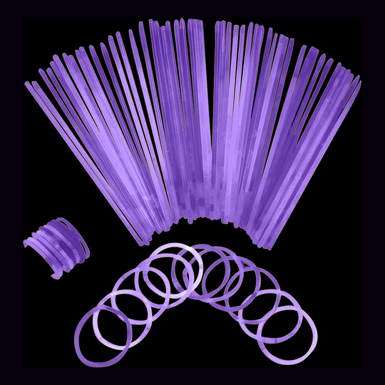 Självlysande Armband - 100-pack Lila