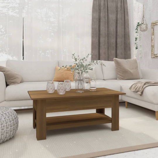vidaXL Soffbord brun ek 102x55x42 cm spånskiva