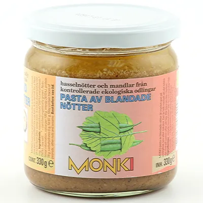 Monki Mandel & Hasselnötspasta, 330g ekologisk