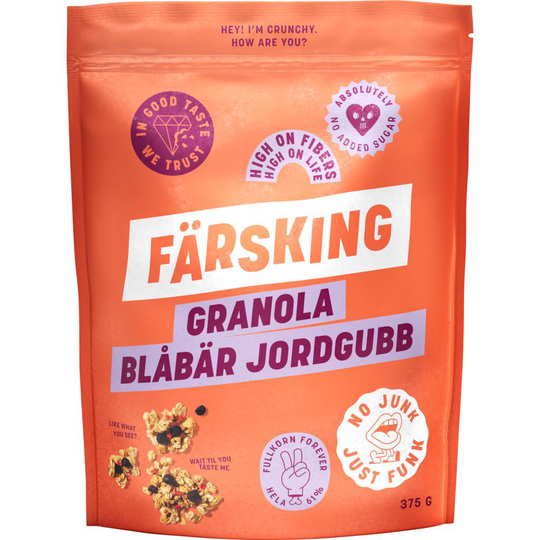 Färsking Granola Blåbär & Jordgubb 375 g