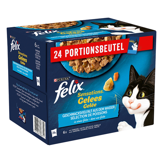 Latz Sensations Jelly / Sauce 24 x 85 g - Ocean Selection i gelé, Sardiner, Lax, Sej, Öring