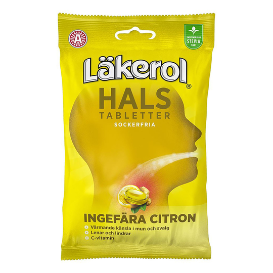 Läkerol Sockerfria Halstabletter Ingefära - 65 gram