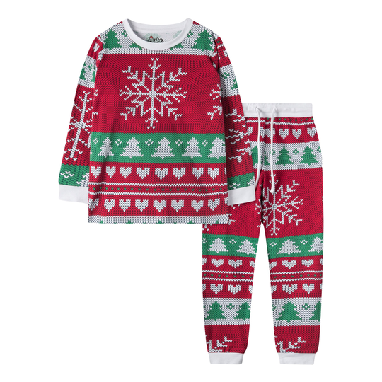 Stickad Julpyjamas Barn - 8-10 år (134/140)