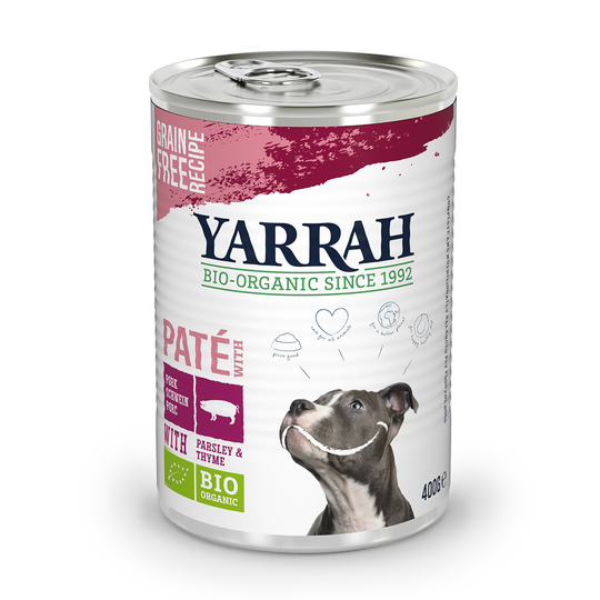 9 + 3 på köpet! 12 burkar Yarrah Organic - Paté: eko-griskött 12 x 400 g