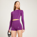 MP Women's Tempo Seamless Long Sleeve Crop Top - Lila - XS