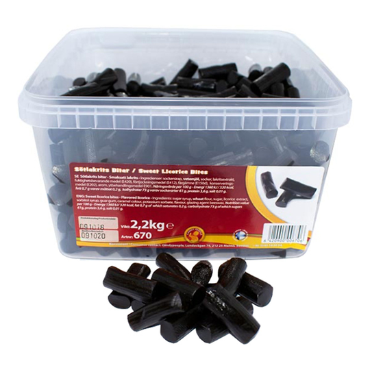 Lakritsbitar Lösvikt i Burk - 2.2 kg