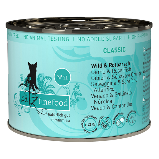 Ekonomipack: catz finefood på burk 24 x 200 g - Vilt & kungsfisk