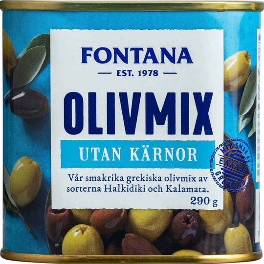 Fontana Olivmix Kalamata & Halkidiki Urkärnade Plåt 290 g