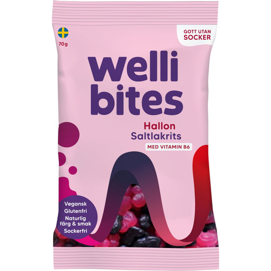 Wellibites Hallon & Saltlakrits 70 g