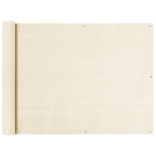 vidaXL Balkongskärm gräddvit 90x600 cm HDPE