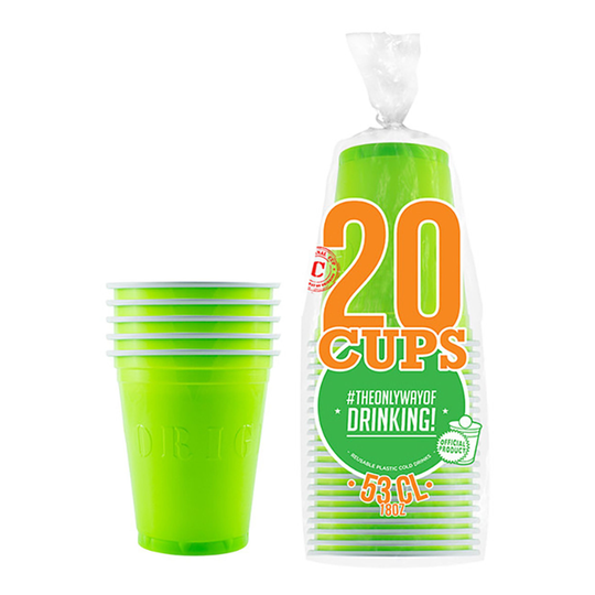 Partycups Neongrön - 20-pack