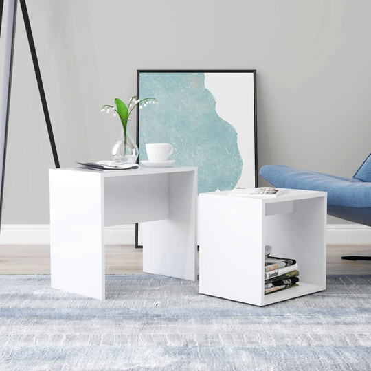 vidaXL Soffbord set vit 48x30x45 cm konstruerat trä