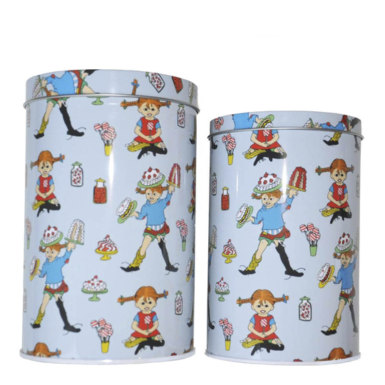 Opto Design - Pippi Långstrump Plåtburk 2-pack Blå