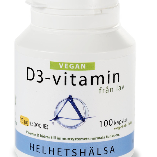 Helhetshälsa D3-vitamin 75 µg/3000 IE Vegan 100 kapslar