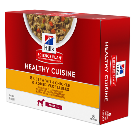 9 + 3 på köpet! 12 x 90 g Hill's Science Plan Healthy Cuisine - Adult with Chicken