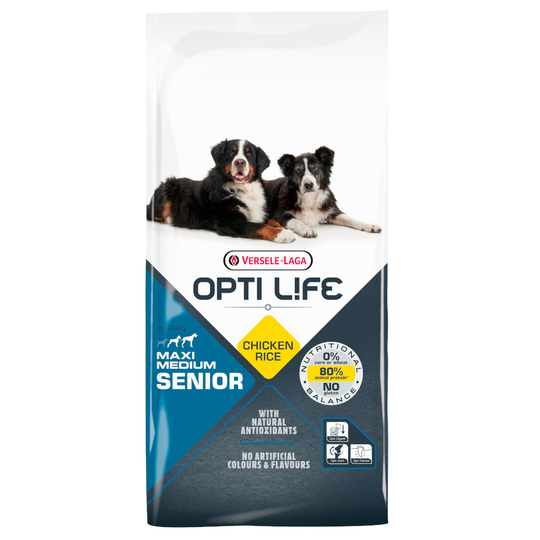 Ekonomipack: 2 x 12 kg Opti Life hundfoder - Senior Medium & Maxi (2 x 12,5 kg)