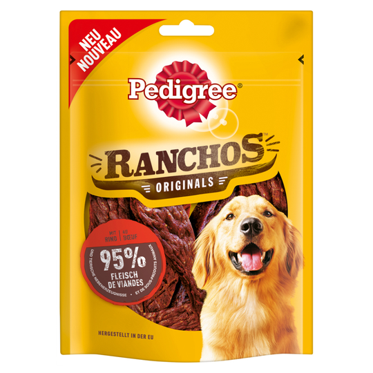 1 + 1 på köpet! 2 x Pedigree Ranchos Snacks - Original med nötkött (2 x 70 g)