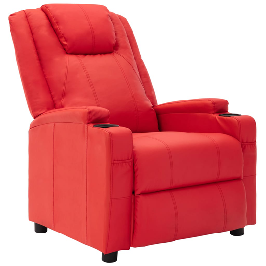 vidaXL Reclinerfåtölj röd konstläder