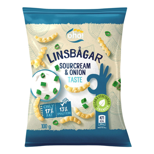 Linsbågar Sourcream & Onion - 100 gram