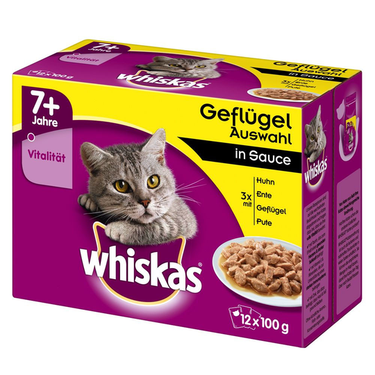 Ekonomipack: Whiskas Senior 7+ portionspåse 24 x 100 g - 7+ Fågelurval i sås