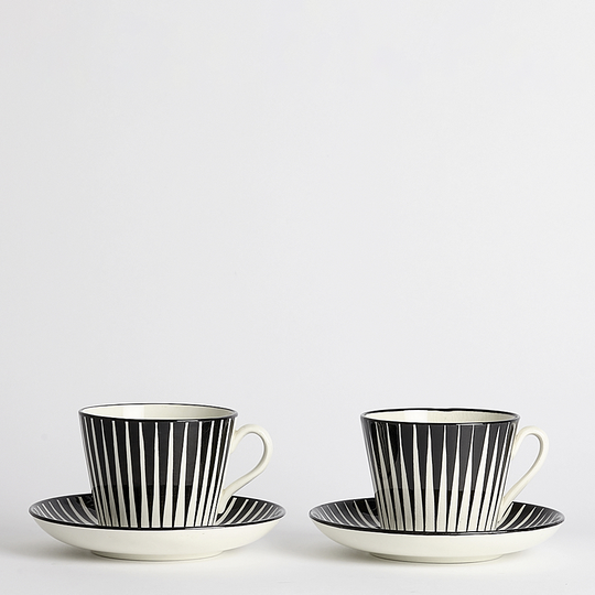 Vintage - SÅLD Zebra Tekopp/Fat 2-pack