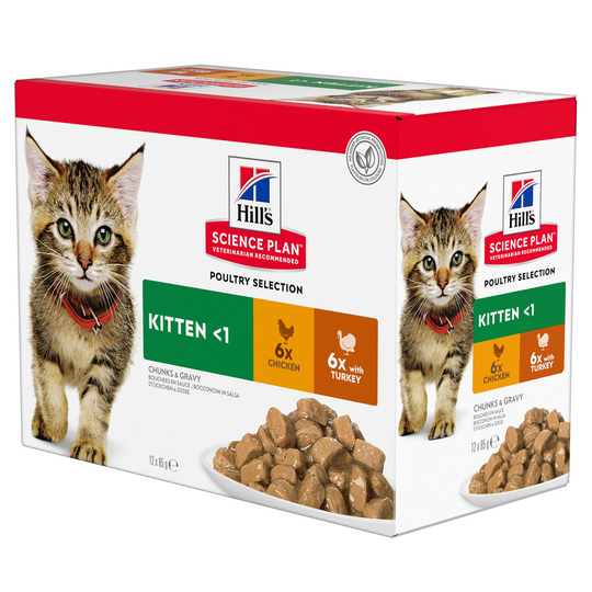 Hill's Science Plan Kitten 12 x 85 g- Poultry Selection