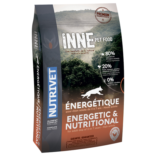 Ekonomipack: 2 x 12 kg Nutrivet Inne Dog hundfoder - Dog Energetic