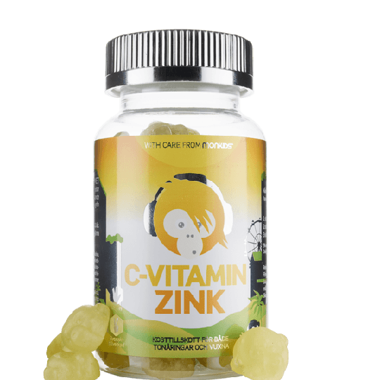 Monkids C-vitamin+Zink Tonår 60 tuggisar